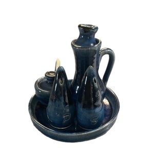 Signed Ineke British Columbia Pottery salt pepper sugar creamer